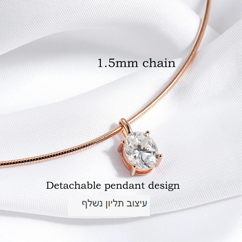 Smyoue Oval Moissanite Pendant Necklace