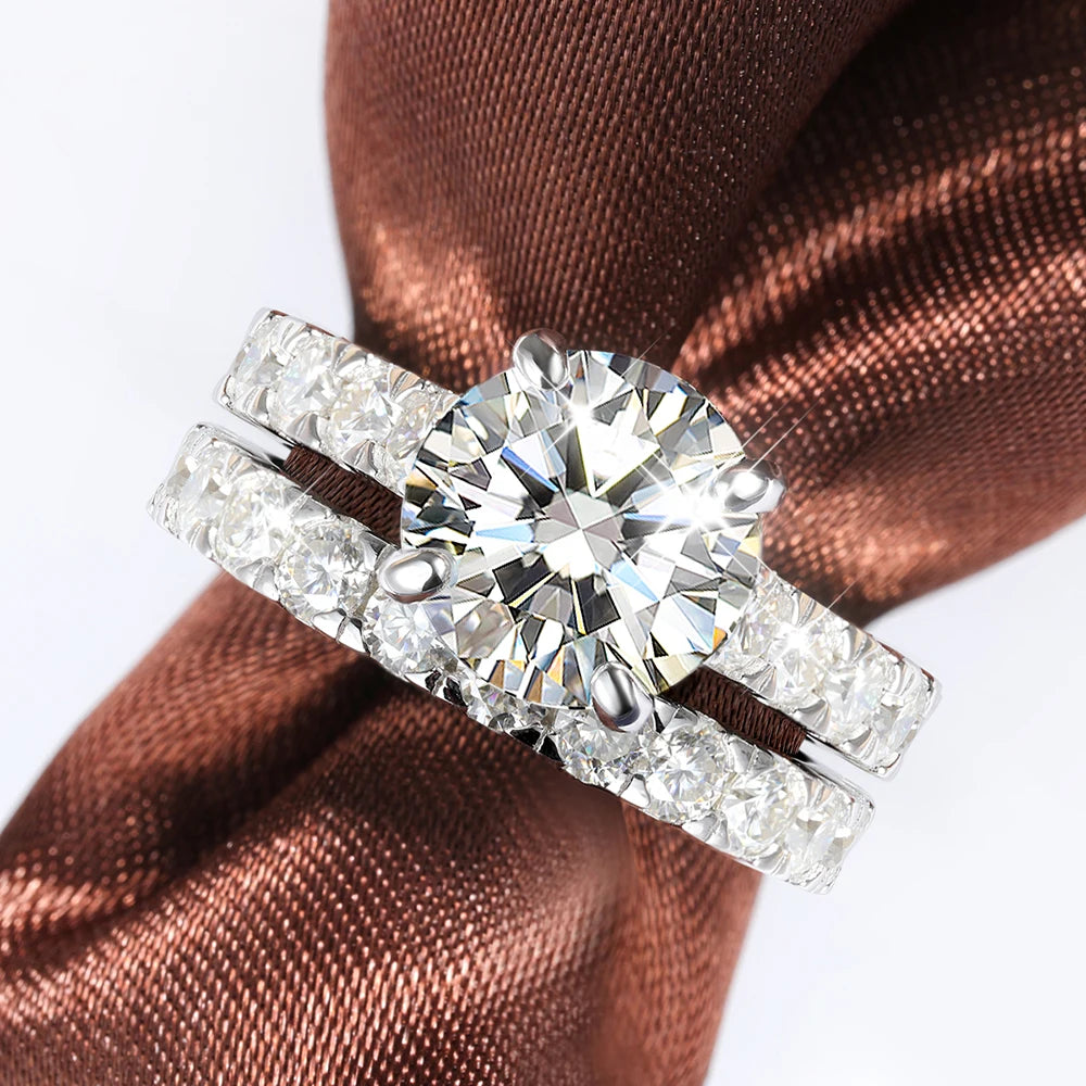 Serenity 6.8cttw Moissanite Ring Set