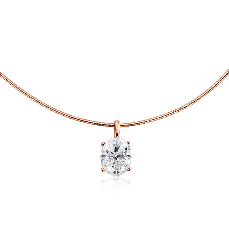 Smyoue Oval Moissanite Pendant Necklace