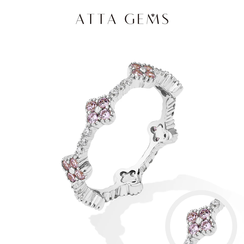 ATTAGEMS Moissanite Eternity Ring