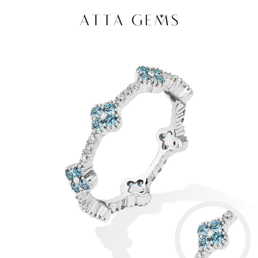 ATTAGEMS Moissanite Eternity Ring