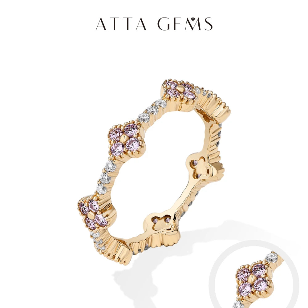 ATTAGEMS Moissanite Eternity Ring