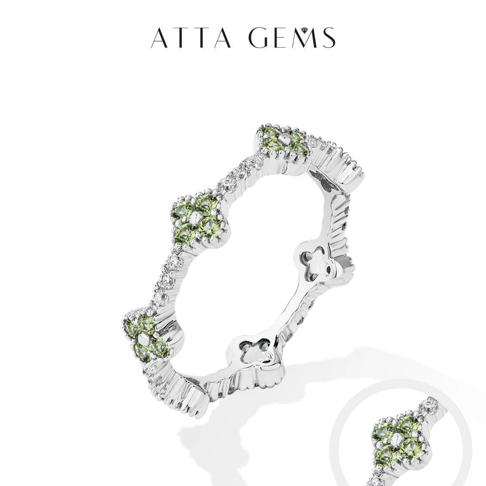 ATTAGEMS Moissanite Eternity Ring