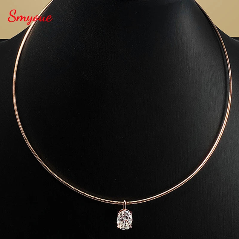 Smyoue Oval Moissanite Pendant Necklace
