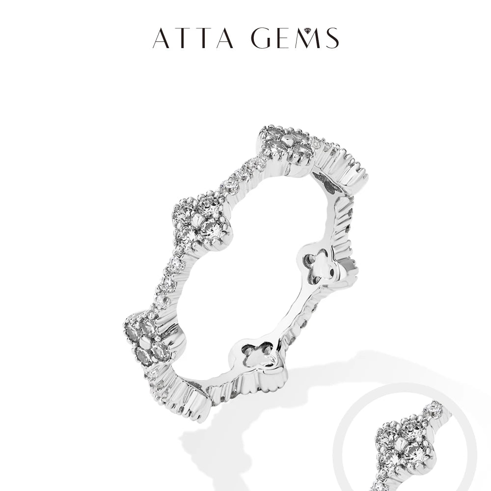 ATTAGEMS Moissanite Eternity Ring