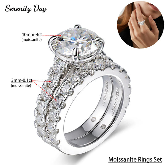 Serenity 6.8cttw Moissanite Ring Set