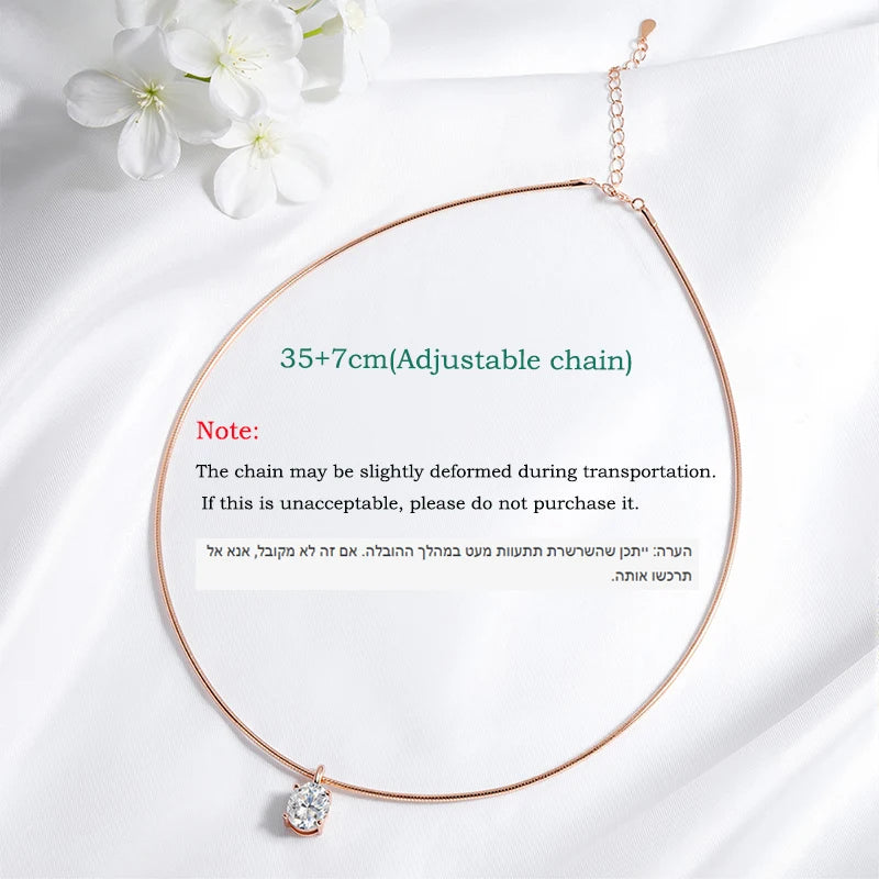 Smyoue Oval Moissanite Pendant Necklace