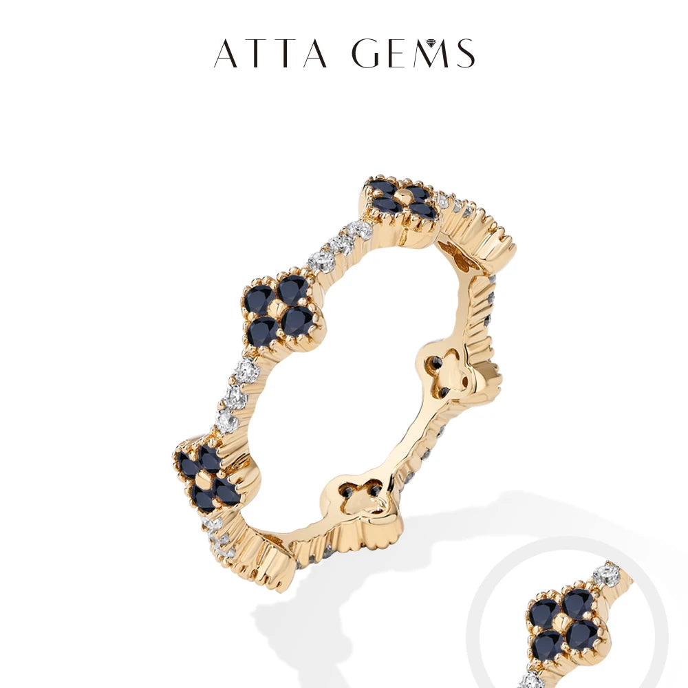 ATTAGEMS Moissanite Eternity Ring