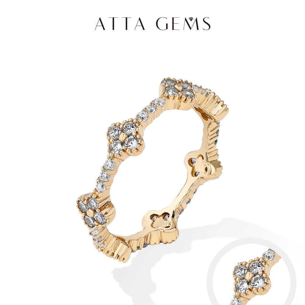 ATTAGEMS Moissanite Eternity Ring