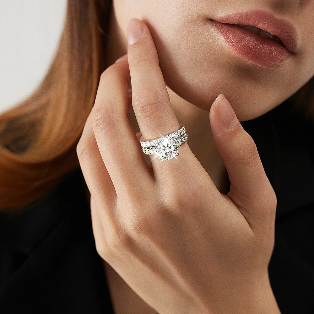 Serenity 6.8cttw Moissanite Ring Set