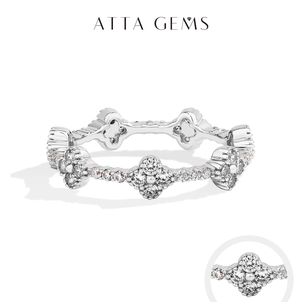 ATTAGEMS Moissanite Eternity Ring