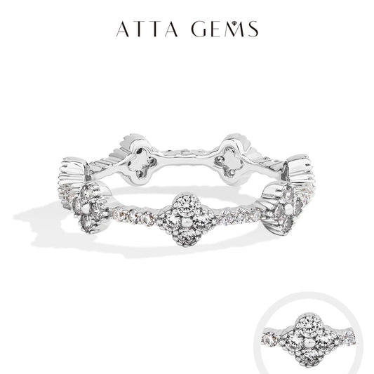 ATTAGEMS Moissanite Eternity Ring