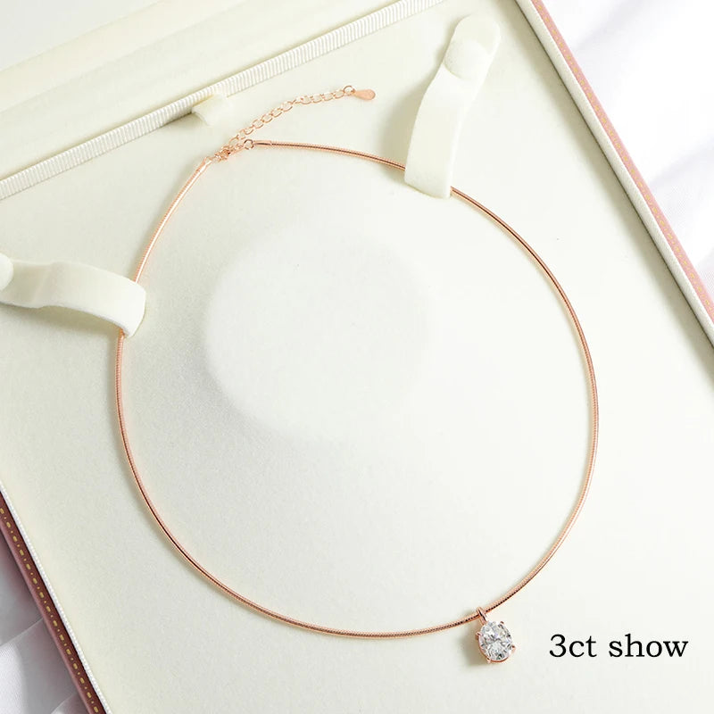 Smyoue Oval Moissanite Pendant Necklace