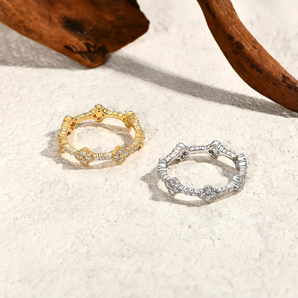 ATTAGEMS Moissanite Eternity Ring