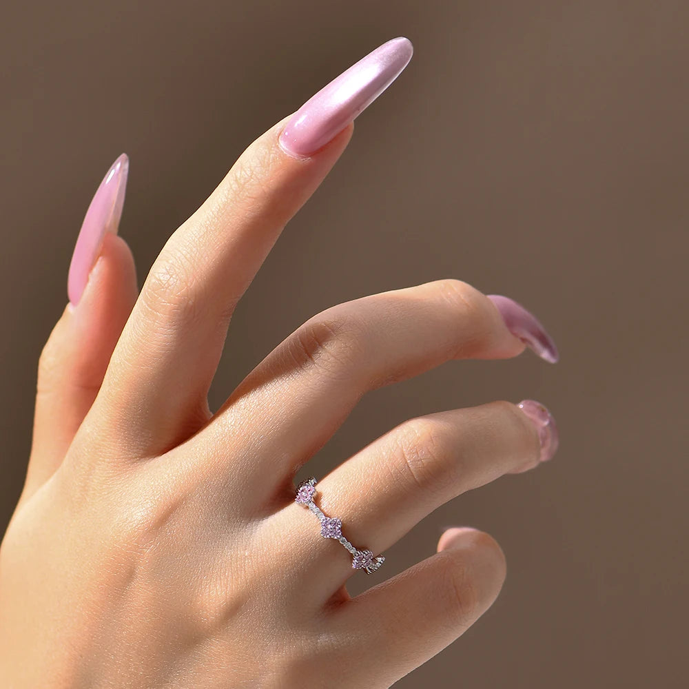 ATTAGEMS Moissanite Eternity Ring