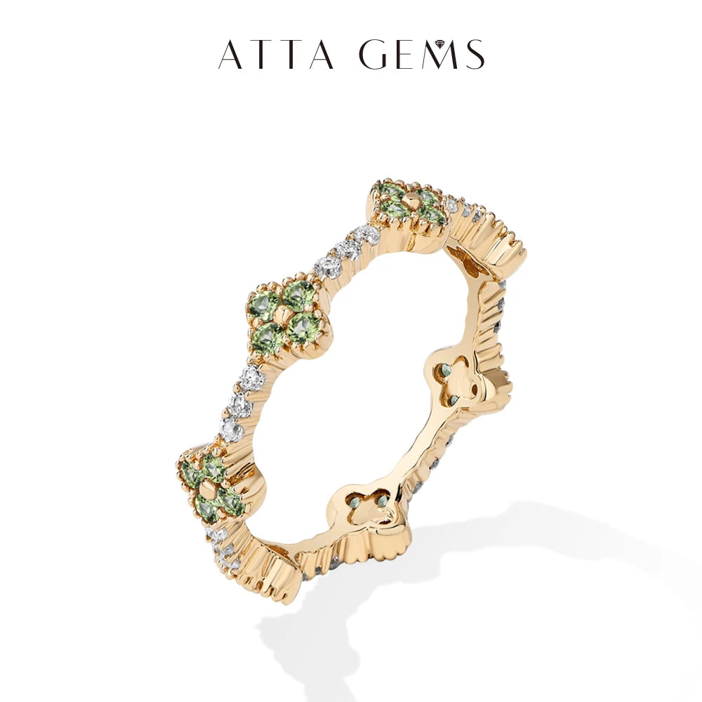ATTAGEMS Moissanite Eternity Ring