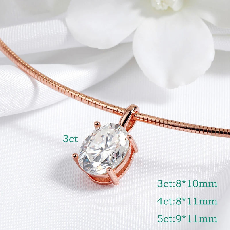 Smyoue Oval Moissanite Pendant Necklace