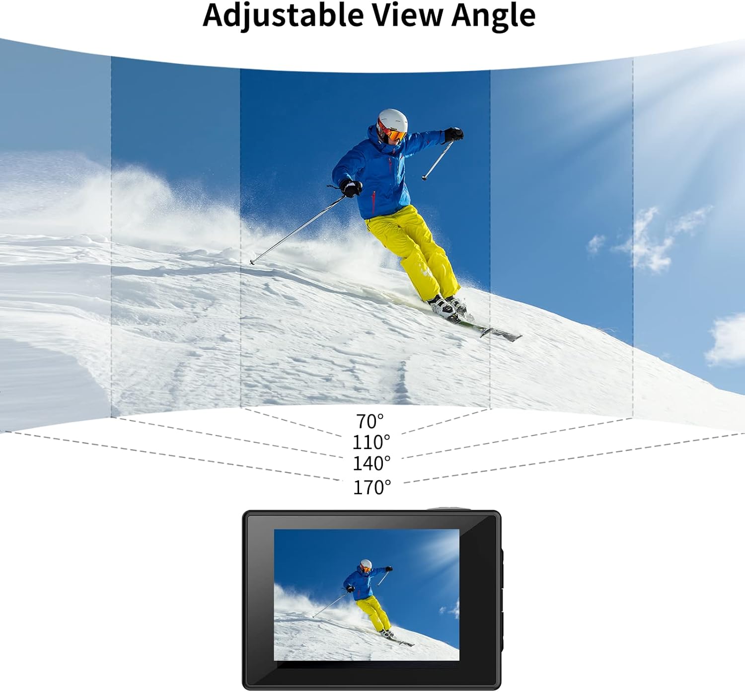 SJCAM SJ4000 Pro-Grade 4K Action Camera, 40MP 3-Axis EIS Stabilization Motorcycle Sport Camera, 170°FOV Waterproof Camera Underwater, 5X Zoom, Dual Batteries, 32G SD Card and Helmet Accessory Kit - Image 6